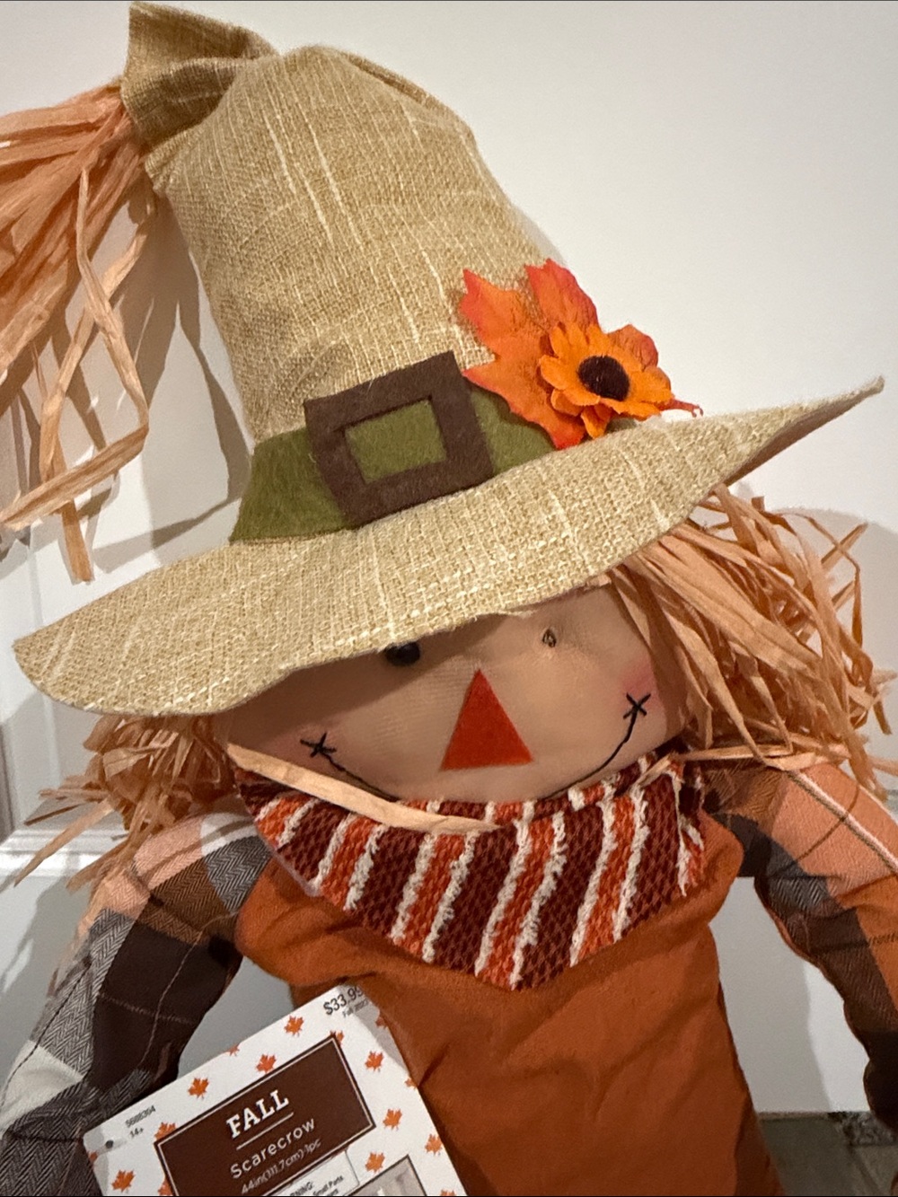 NEW Fall Large Scarecrow Decor 44in - Fall Outdoor Decorations - Picture 3 of 6